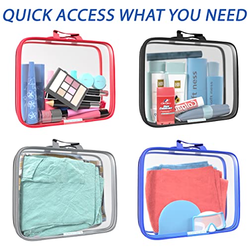 Olanmark Clear Compression Packing Cubes 3 Set - Large See-Through Plastic Suitcase Bags for Travel - Luggage Compressable Organizers - Transparent PVC Collapsible Cosmetic Bag for Backpack Black - Image 5