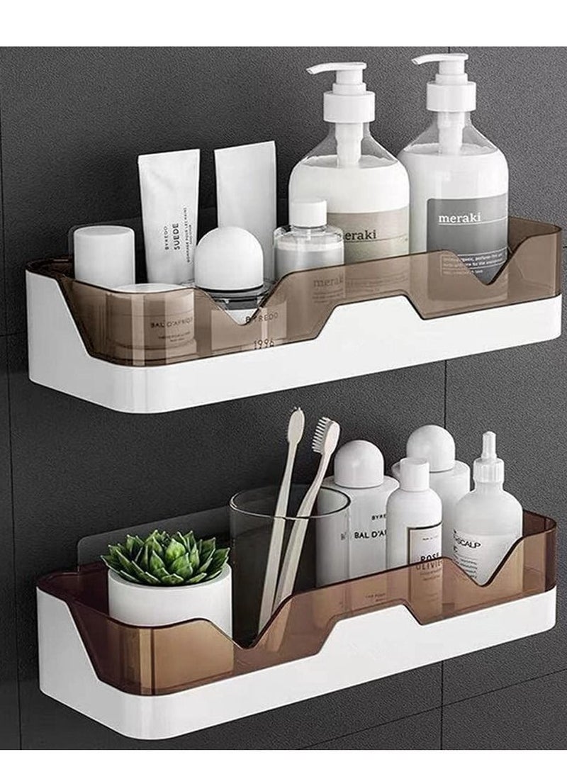 MIXDE 2-Pack Shower Caddy,Separable Shower Organizer with 4 Pieces of Adhesives,No Drilling Double Layer Shower Shelf,Used for Bathroom and Kitchen - Image 1