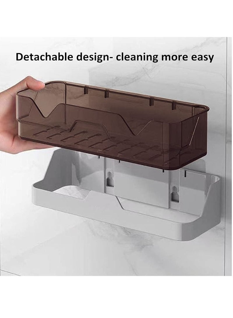 MIXDE 2-Pack Shower Caddy,Separable Shower Organizer with 4 Pieces of Adhesives,No Drilling Double Layer Shower Shelf,Used for Bathroom and Kitchen - Image 5