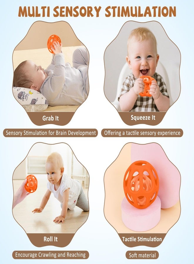 MCGMITT Baby Ball Toy with Holes, 8PCS Easy Grip Food Grade Silicone Baby Toys 0-6 Months, Colorful Soft BPA Free Montessori Baby Teethers 6-12 Months, Stretchy Newborn Infant Sensory Balls - Image 2