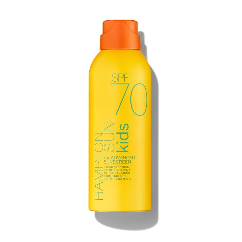 Hampton Sun SPF 70 Continuous Mist Sunscreen for Kids, Broad Spectrum + Advanced Water/ Sweat Resistance, Antioxidant-Rich Vitamin E + Aloe for Hydrated, Soothed Skin Oil-Free, All Skin Types - Image 1
