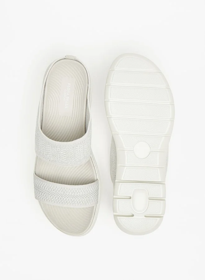 Flora Bella By Shoexpress Women's Textured Slip-On Sandals Ramadan Collection