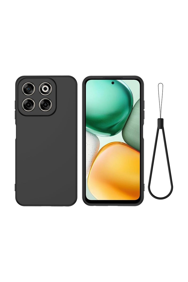 general Protective case compatible with ZTE Blade V70/ZTE Axon 70, liquid silicone protective case with ultra-fine fibre lining, soft rubber gel TPU shockproof protective back cover with lanyard strap. - Image 1