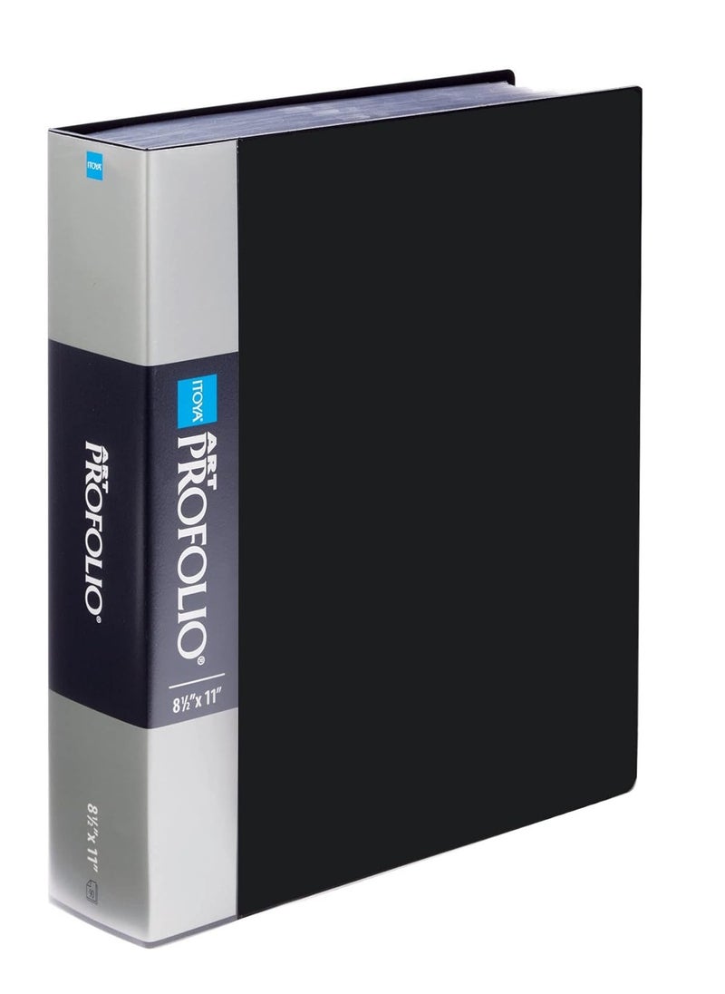 ITOYA Itoya Original Art ProFolio 8.5x11 Black Art Portfolio Binder with Plastic Sleeves with 180 Pages - Portfolio Folder for Artwork with Clear Sheet Protectors - Presentation Book for Art Display  - Image 1