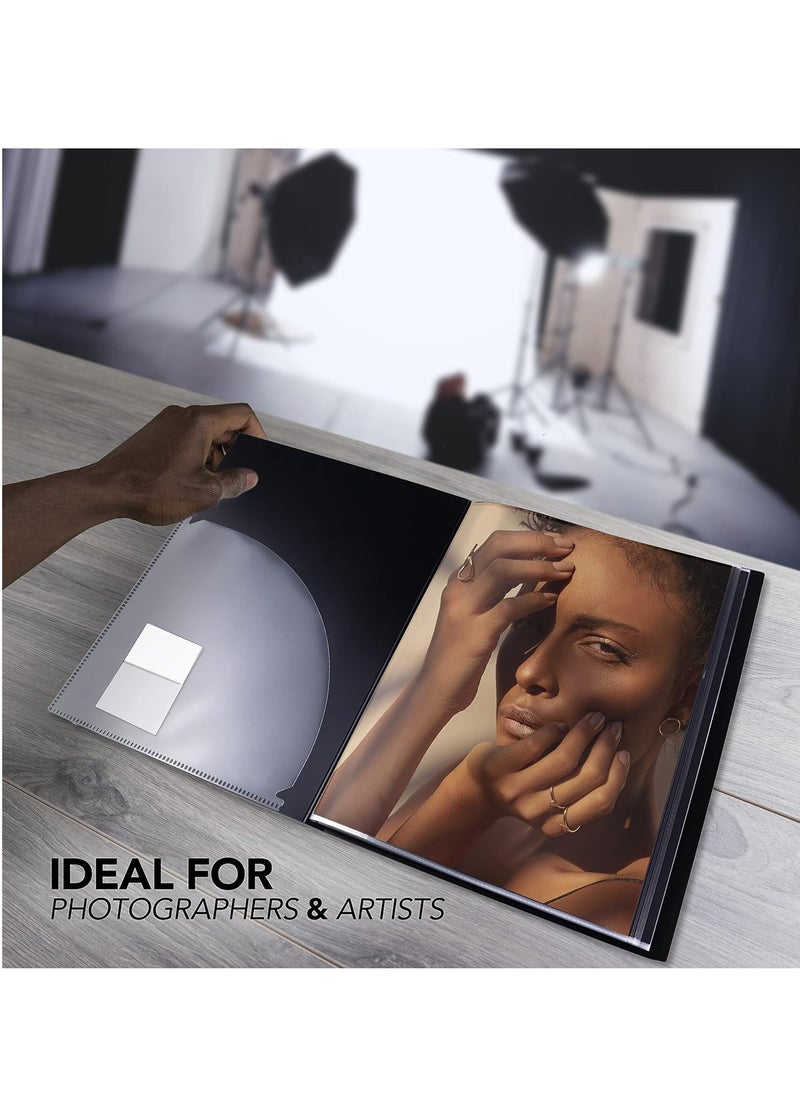 Itoya Original Art ProFolio 8.5x11 Black Art Portfolio Binder with Plastic Sleeves with 180 Pages - Portfolio Folder for Artwork with Clear Sheet Protectors - Presentation Book for Art Display