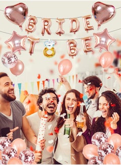 GROIC Engagement Decoration Balloons, BRIDE TO BE Balloons Wedding Proposal Decorations, Bachelor Party Decorations, Rose Gold Balloons Clear Balloons Set  - Image 5