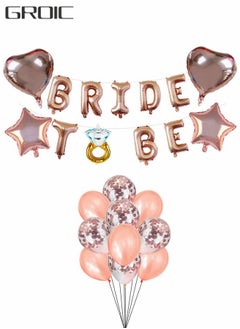 GROIC Engagement Decoration Balloons, BRIDE TO BE Balloons Wedding Proposal Decorations, Bachelor Party Decorations, Rose Gold Balloons Clear Balloons Set  - Image 1
