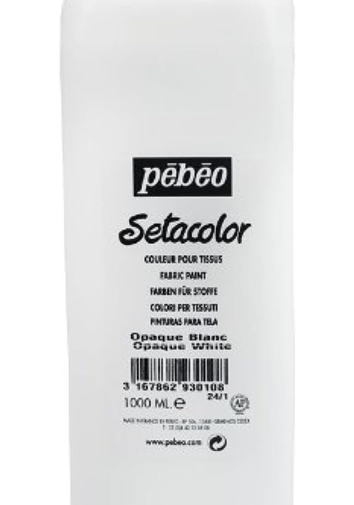 Pebeo Setacolor Opaque Fabric Paint - 1 Liter Bottle in White