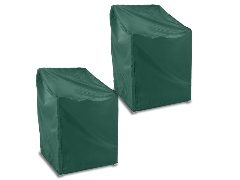 Covermates Classic Outdoor Chair Cover â€“ Heavy-Duty 12-Gauge Vinyl Patio Chair Protector, Weather-Resistant, Elastic Hem, Fits Most Garden & Deck Chairs, 30W x 38D x 36H - Set of 2, Green - Image 1