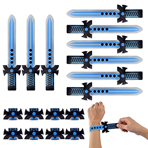 WANGDEFA 12 Pieces Medieval Party Favors Pirate slap bracelet Pirate Party Favors Medieval Joust Dual Dragon party Goodie Bag Pinata Fillers Giveaways Snap Bands for for Medieval Knight Castle party 12 - Image 1