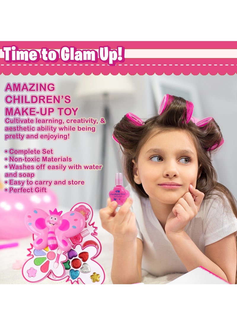 Home Smart - Home Smart Kids Makeup Kit for Girl Play Real Gold Makeup Set, Washable Makeup Set for 3+ Years Old Little Girls Birthday Gifts - Safe & Non Toxic - Image 1