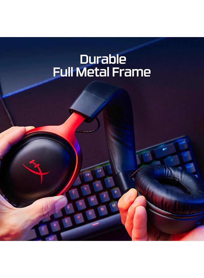 HYPERX Cloud III Wired Gaming Headset, For PC / PS5 / PS4 / Xbox Series, Angled 53mm Drivers, Noise Cancelling, With LED Mic Mute Indicator, 10Hz-21kHz Frequency Response, Black/Red | 727A9AA - Image 5