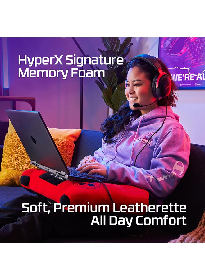 HYPERX Cloud III Wired Gaming Headset, For PC / PS5 / PS4 / Xbox Series, Angled 53mm Drivers, Noise Cancelling, With LED Mic Mute Indicator, 10Hz-21kHz Frequency Response, Black/Red | 727A9AA - Image 2
