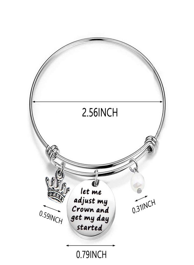 WUSUANED Princess Queen Bracelet Inspirational Bracelet Gift Let Me Adjust My Crown And Get My Day Started Inspirational Gift (let me adjust my crown) - Image 2