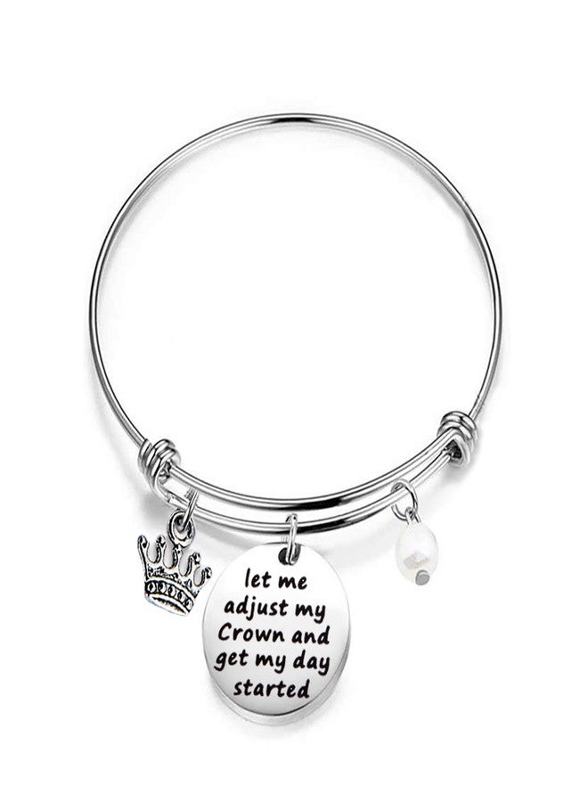WUSUANED Princess Queen Bracelet Inspirational Bracelet Gift Let Me Adjust My Crown And Get My Day Started Inspirational Gift (let me adjust my crown) - Image 1