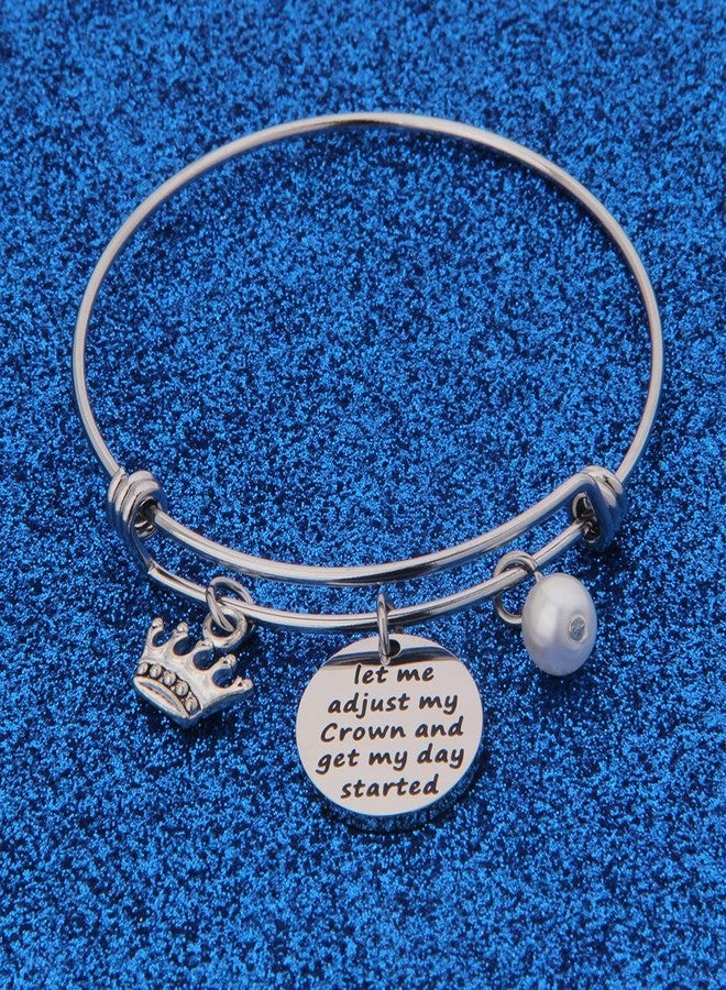 WUSUANED Princess Queen Bracelet Inspirational Bracelet Gift Let Me Adjust My Crown And Get My Day Started Inspirational Gift (let me adjust my crown) - Image 3