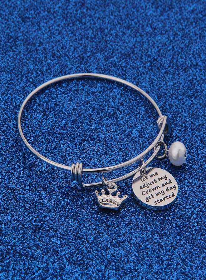 WUSUANED Princess Queen Bracelet Inspirational Bracelet Gift Let Me Adjust My Crown And Get My Day Started Inspirational Gift (let me adjust my crown) - Image 4
