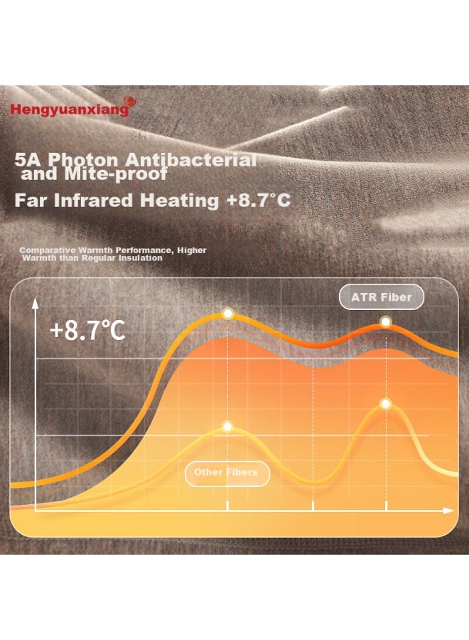 Hengyuanxiang Hengyuanxiang [winter New Arrival] Seamless Thermal Underwear For Men, German Velvet Silk Wool Thickened Autumn Top And Bottom, Mid-neck, Storm Gray - Image 4
