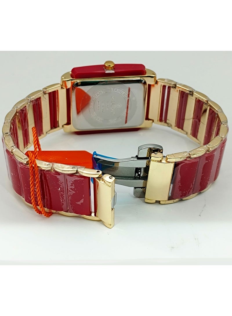 شادو ساعات زوجية شادو فاخرة - طقم أنيق بتصميم مستطيل ولون ثنائي - Image 5