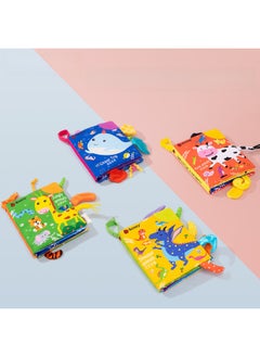 Generic SOZZY Baby Early Education Can't Tear Baby Cloth Book Tooth Glue Ring Paper Tail Cloth Book Baby Toys Wholesale-Color:Fresh Farm Tail Cloth Book-Pure English  - Image 3