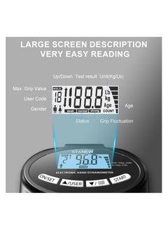 DEWINNER Digital Hand Dynamometer Grip Strength Trainer Electronic Hand Grip Strength Tester Grip Strengthener Hand Exerciser Meter Hand Grip Training Gauge 265 Lbs / 120 Kgs for Sport Home School Use  - Image 3