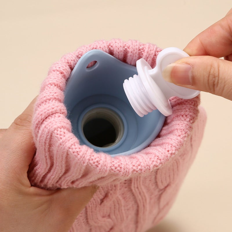 Macaron Series Water-Filled Water Bottle, Warm Rubber Water-Filled Water Bag, Knitted Hand Warmer , Heart-Warming Gadget - Image 5