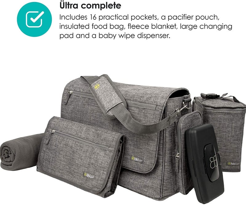 bblÃ¼v - Ãœltra - Large Capacity Diaper Bag, Multi-Function, Mommy Travel bag, Changing Pad included - Diaper Bag with Changing Station â€“ Free hand on the stroller, Tote or Crossbody Holding - Image 3