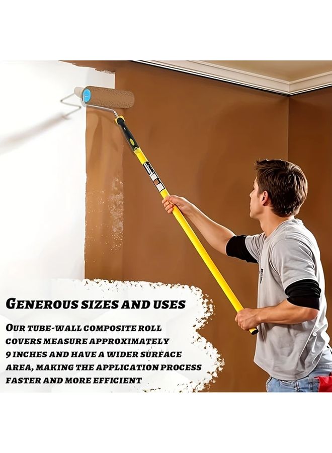 3pcs 9 Inch Drywall Paint Roller Covers Black Nylon Textured Surface 1 8 Nap Height - Image 5