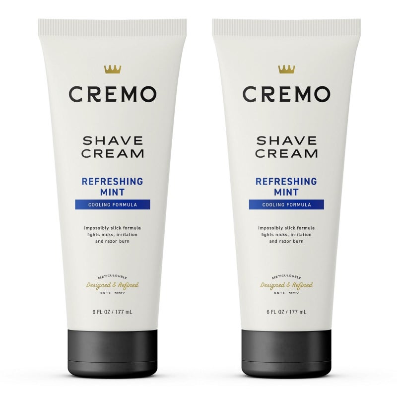 Cremo Barber Grade Cooling Shave Cream, Astonishingly Superior Ultra-Slick Shaving Cream Fights Nicks, Cuts And Razor Burn, 6 Fl Oz (2 Pack), WHITE - Image 1