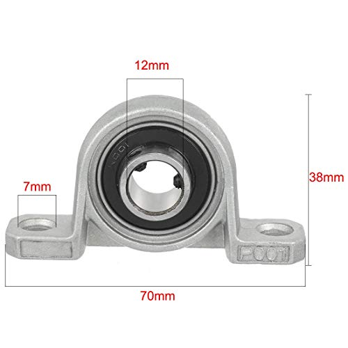 Xnrtop KP001 12mm Bore Zinc Alloy Inner Ball Mounted Pillow Block Pack of 4 - Image 4