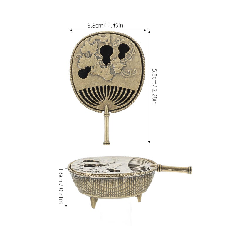 Copper Mini Gourd Incense Burner With Lid For Aromatherapy Home Office Decor - Image 3