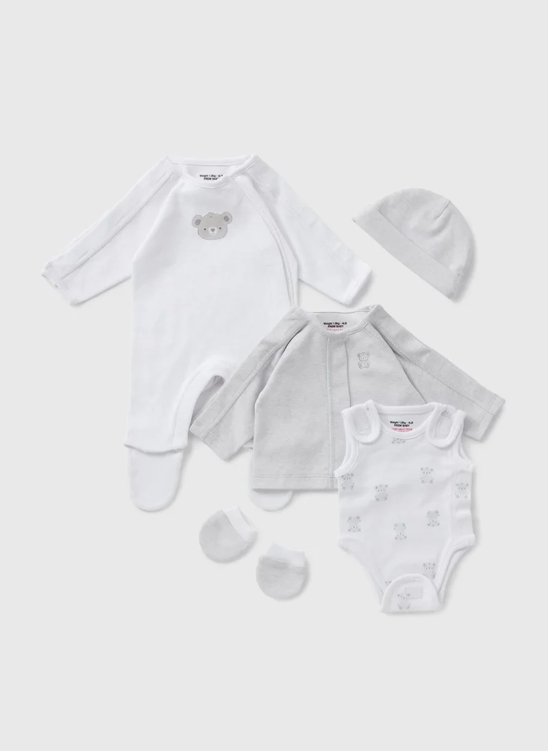 Matalan 5 Piece Prem Baby Grey Gift Set
