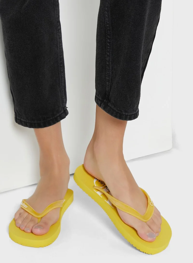 Calvin Klein Jeans Monogram Beach Flip Flops