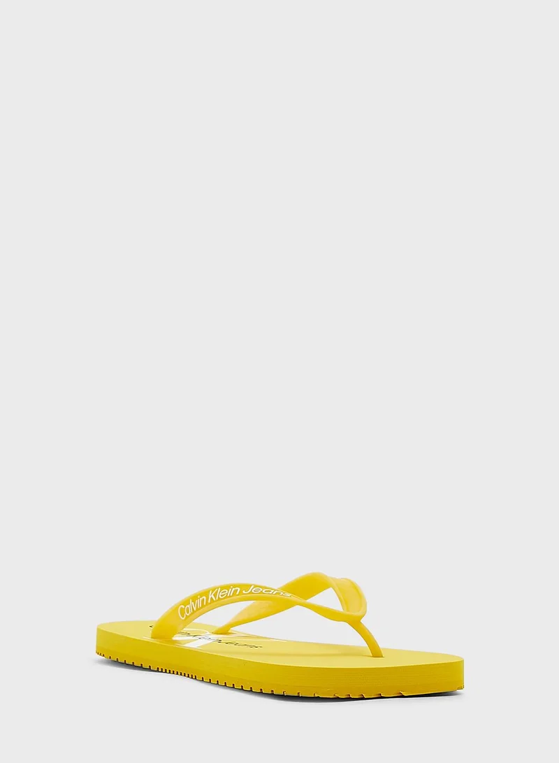 Calvin Klein Jeans Monogram Beach Flip Flops