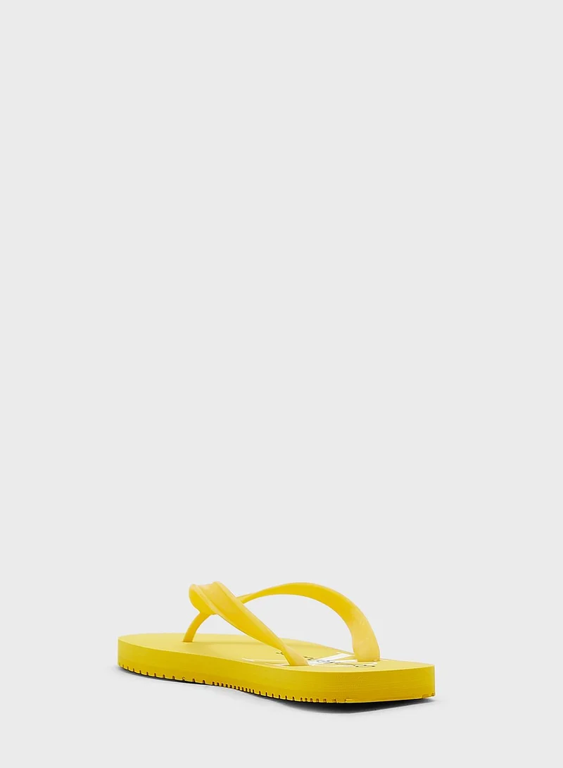 Calvin Klein Jeans Monogram Beach Flip Flops