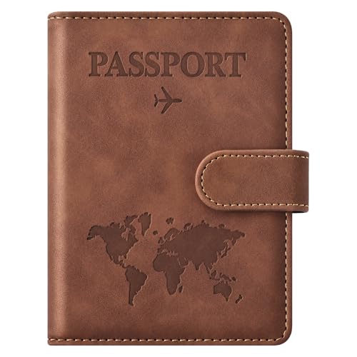 Eoehro Passport Holder for Travel Essentials, Passport Wallet Cover Case for Travel Must Haves Accessories,Passport Book Holders for Women and Men(brown) - Image 1