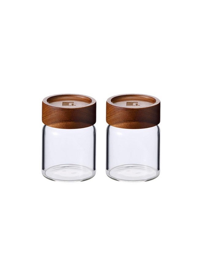Bergner Acadia Borosilicate Glass Jars with Solid Wood Lid, Set of 2 Jars, 200ml Each, For Storing and Preserving Sugar, Flour, Tea, Coffee, Spices, Biscuits, Oats | Multipurpose Container for Kitchen - Image 2