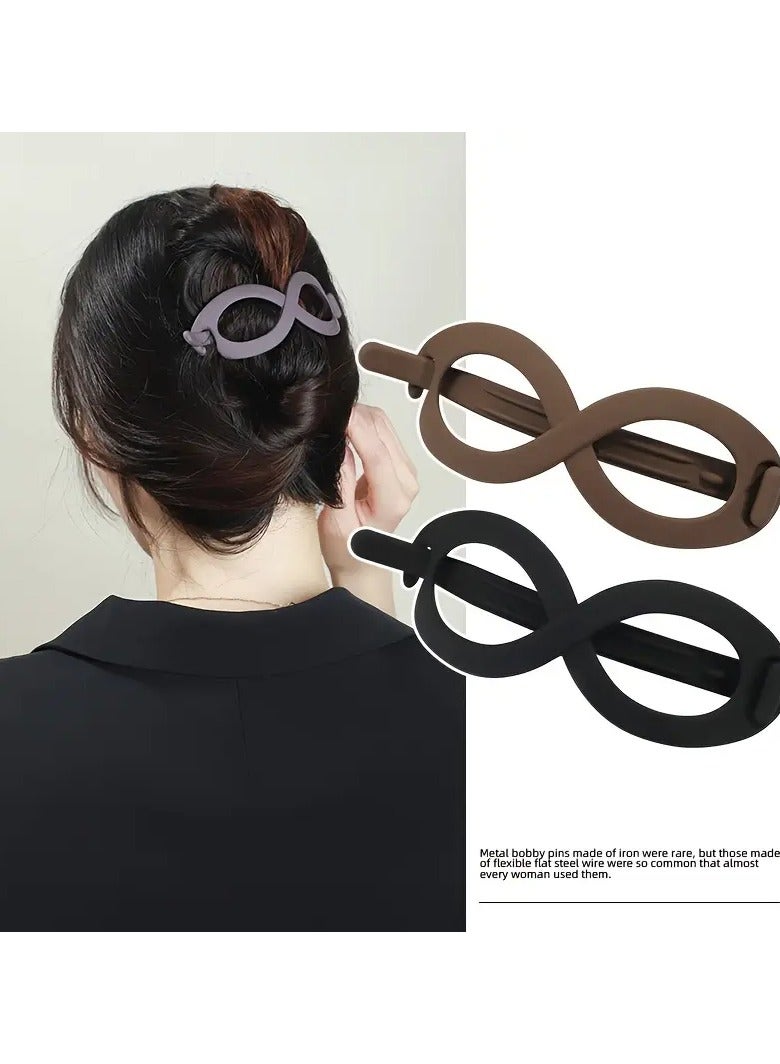 جلوسكي 2 أجهزة كمبيوتر شخصية بسيطة رمز اللانهائية مقاطع الموز مجموعة أنيقة ماتي لون صلب جوف خارج مقاطع التواء النساء الظهر لوحة رأس الشعر ذيل الحصان مقاطع الشعر الرأس - Image 2