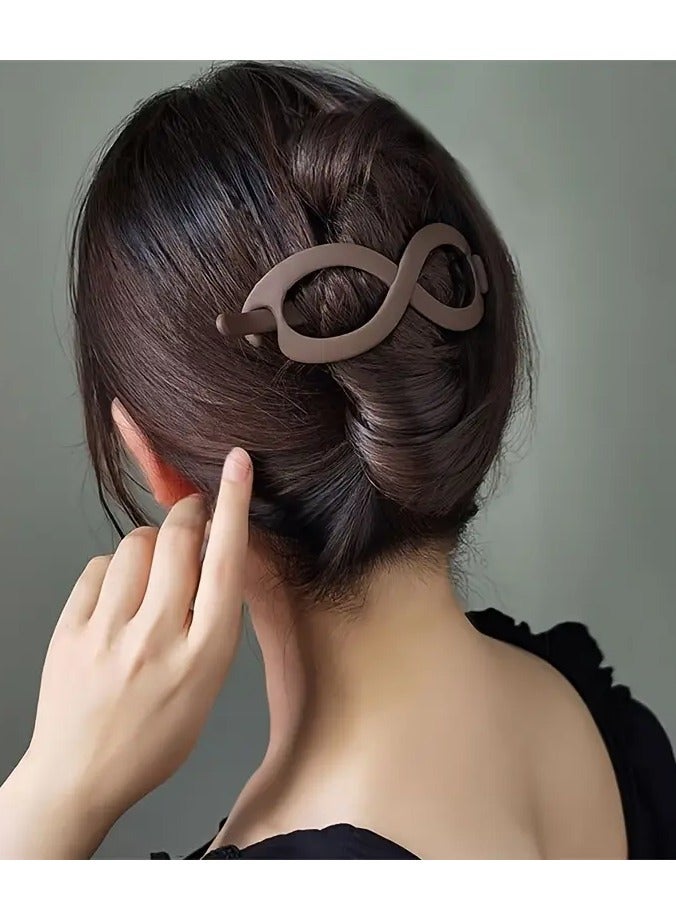 جلوسكي 2 أجهزة كمبيوتر شخصية بسيطة رمز اللانهائية مقاطع الموز مجموعة أنيقة ماتي لون صلب جوف خارج مقاطع التواء النساء الظهر لوحة رأس الشعر ذيل الحصان مقاطع الشعر الرأس - Image 5