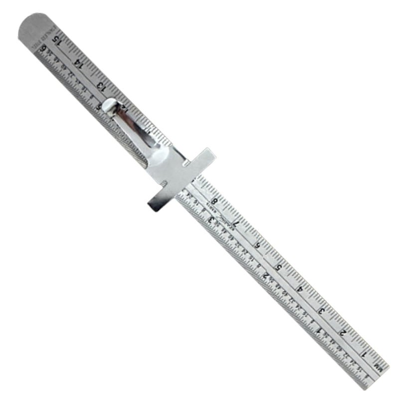 Portable 6 Inch Stainless Steel Pocket Ruler With Detachable Clip For Precision Measuring - Image 2