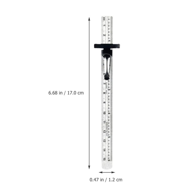 Portable 6 Inch Stainless Steel Pocket Ruler With Detachable Clip For Precision Measuring - Image 3