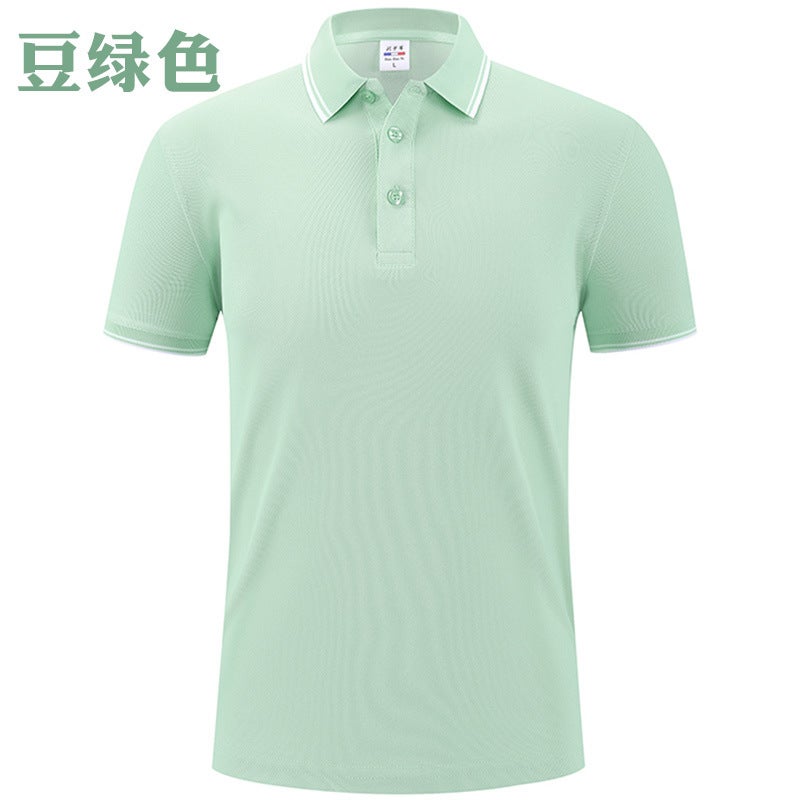 Summer Ice Silk Lapel T-Shirt Factory Uniform Cultural Advertising Shirt With Logo Printed Short-Sleeved Polo Shirt Custom Workwear - Image 1
