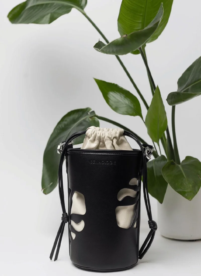 فيجانولوجي Bucket Bag in Black Made From 2 Bamboo Stems