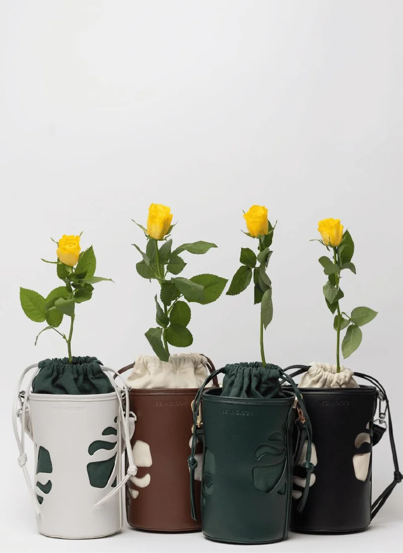 Veganologie Bucket Bag in Black Made From 2 Bamboo Stems