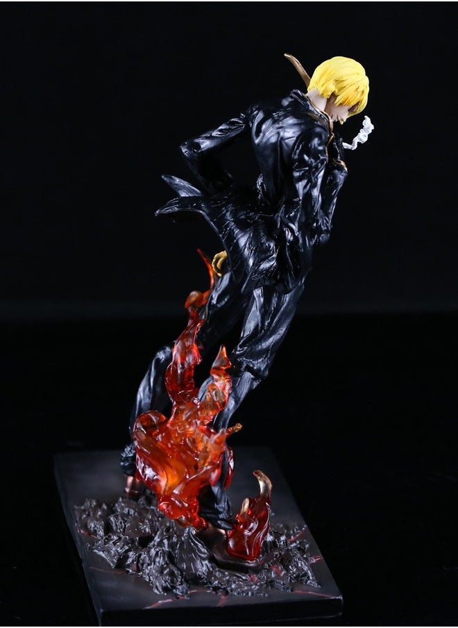 One Piece One Piece Sanji Black Action Figure Decorative Resin Sculpture Home Decor Statue, Art Figurine Home Ornament Decoration for Office, Living Room, Bedroom, Book Shelf, TV Cabinet, Desktop  - Image 3