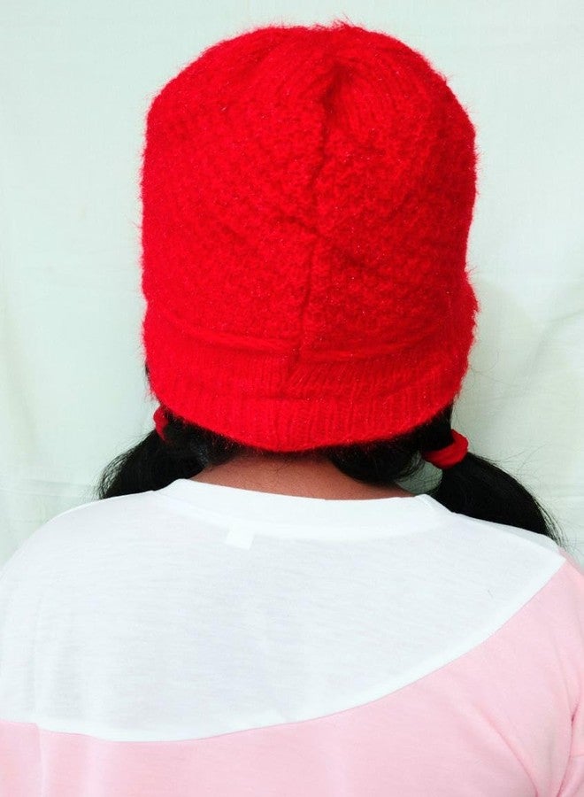 BriKSHi Soft Warm Winter Hat Cap for Girls/Woman (Pack of 1) (Red) - Image 3
