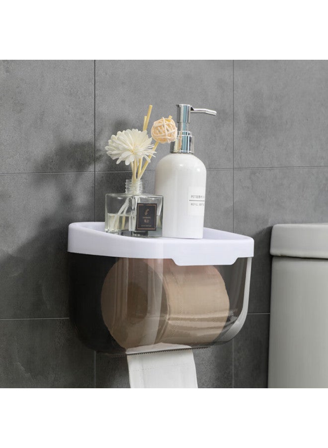 Mengting Toilet Paper Holder, No Drilling Required, Bathroom Tissue Dispenser, Wall-mounted Roll Paper Storage Rack, Waterproof Tissue Box - Image 5