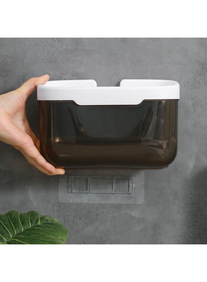 Mengting Toilet Paper Holder, No Drilling Required, Bathroom Tissue Dispenser, Wall-mounted Roll Paper Storage Rack, Waterproof Tissue Box - Image 3
