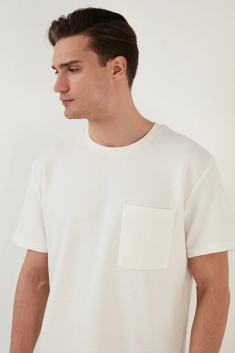 Buratti Crew Neck Single Pocket Cotton Oversize T Shirt Men's T Shirt 5902305
