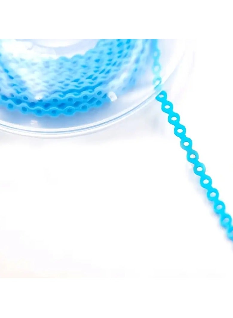 HW 2 Pcs Dental Orthodontic Power Chains Braces Mixed Color Spool Elastic Rubber Bands for Orthodontic Treatment, 15ft/Roll - Image 4